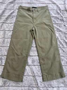 Quince Olive Green Women's Straight-Leg Pants